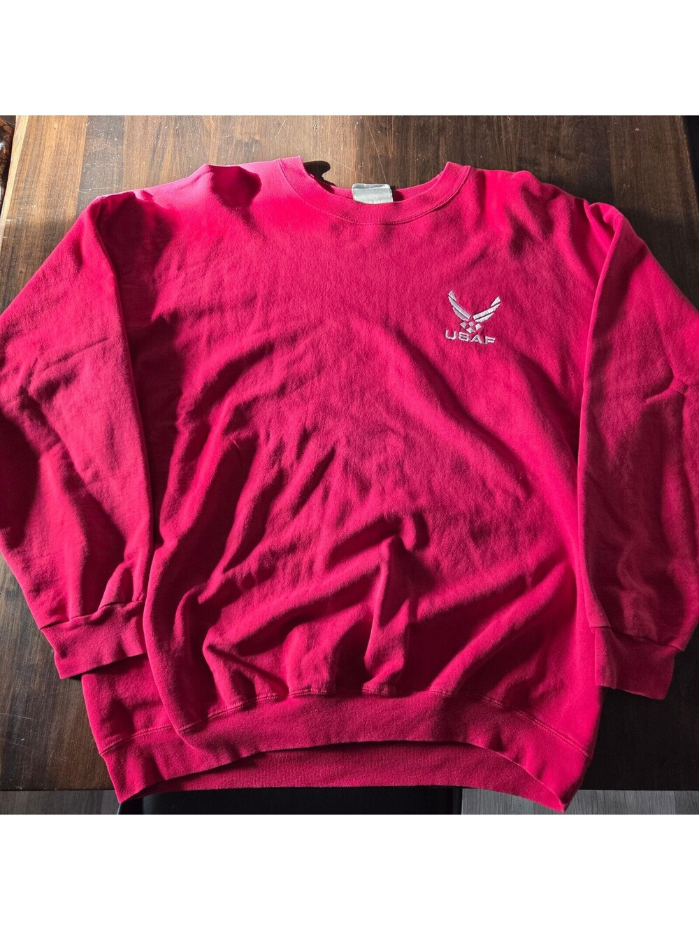 Hanes red crewneck sweatshirt with bird logo
